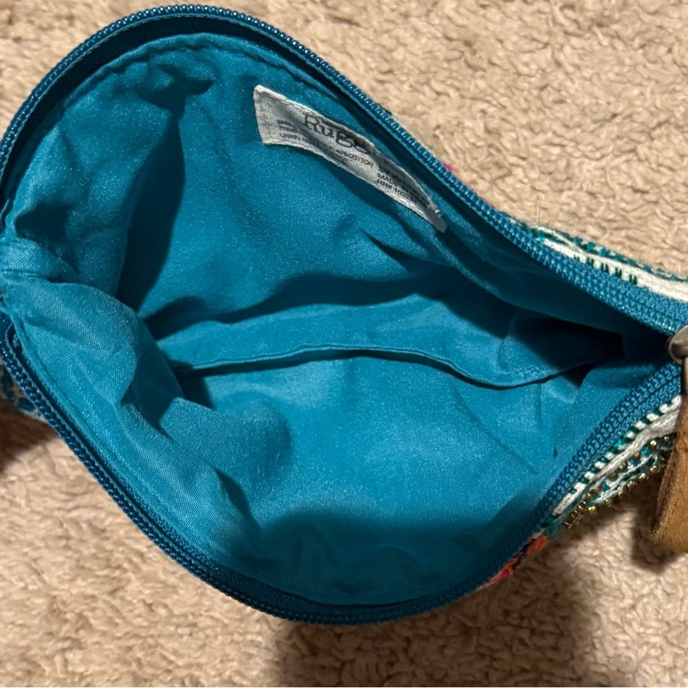 Boutine LA Teal Clutch with Vibrant Interior